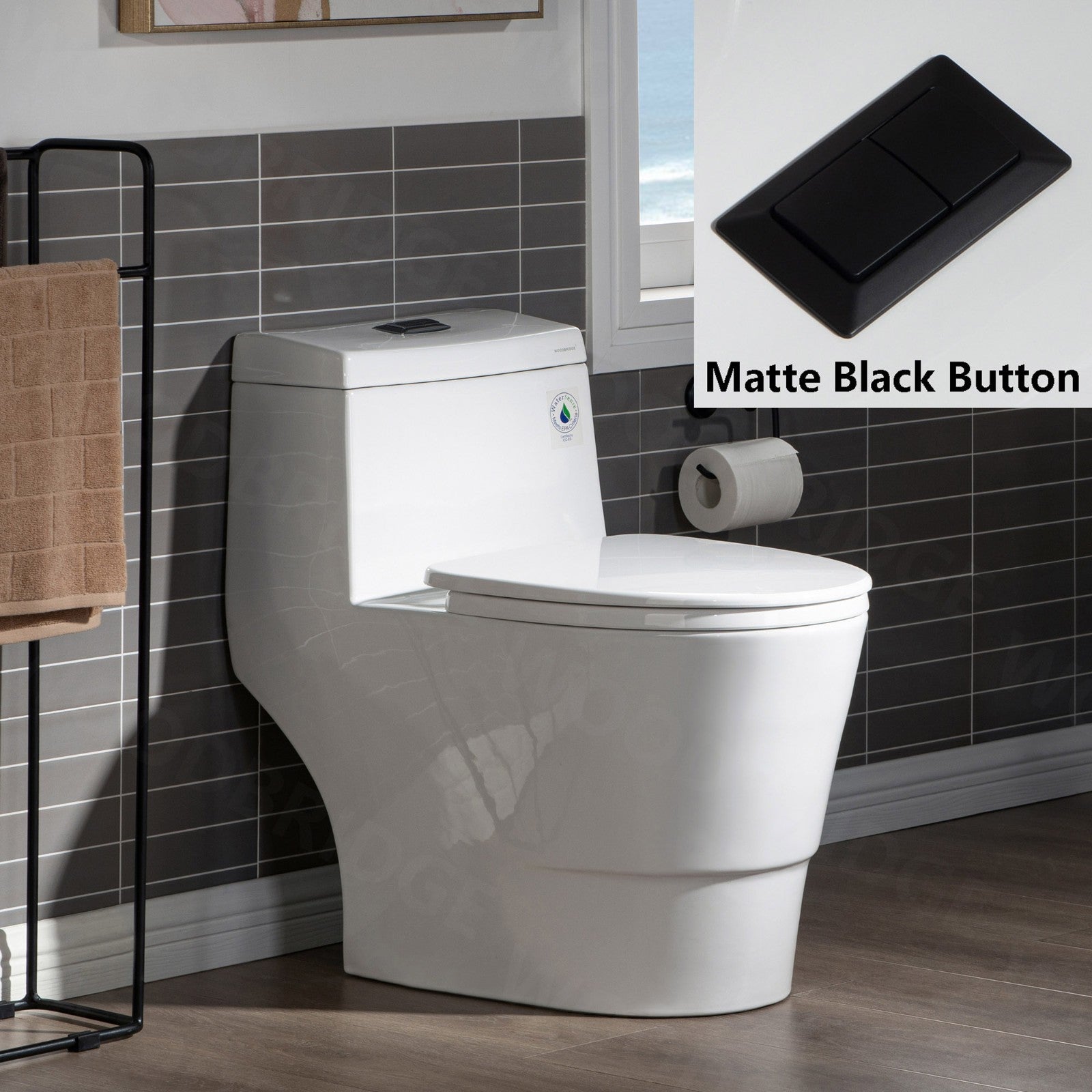 WOODBRIDGE T0001 One Piece Toilet – Dual Flush, Chair Height, 1000g MaP