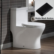 WOODBRIDGE One Piece Short Compact Bathroom Tiny Mini Commode Water Closet Dual Flush Concealed Trapway, T0031