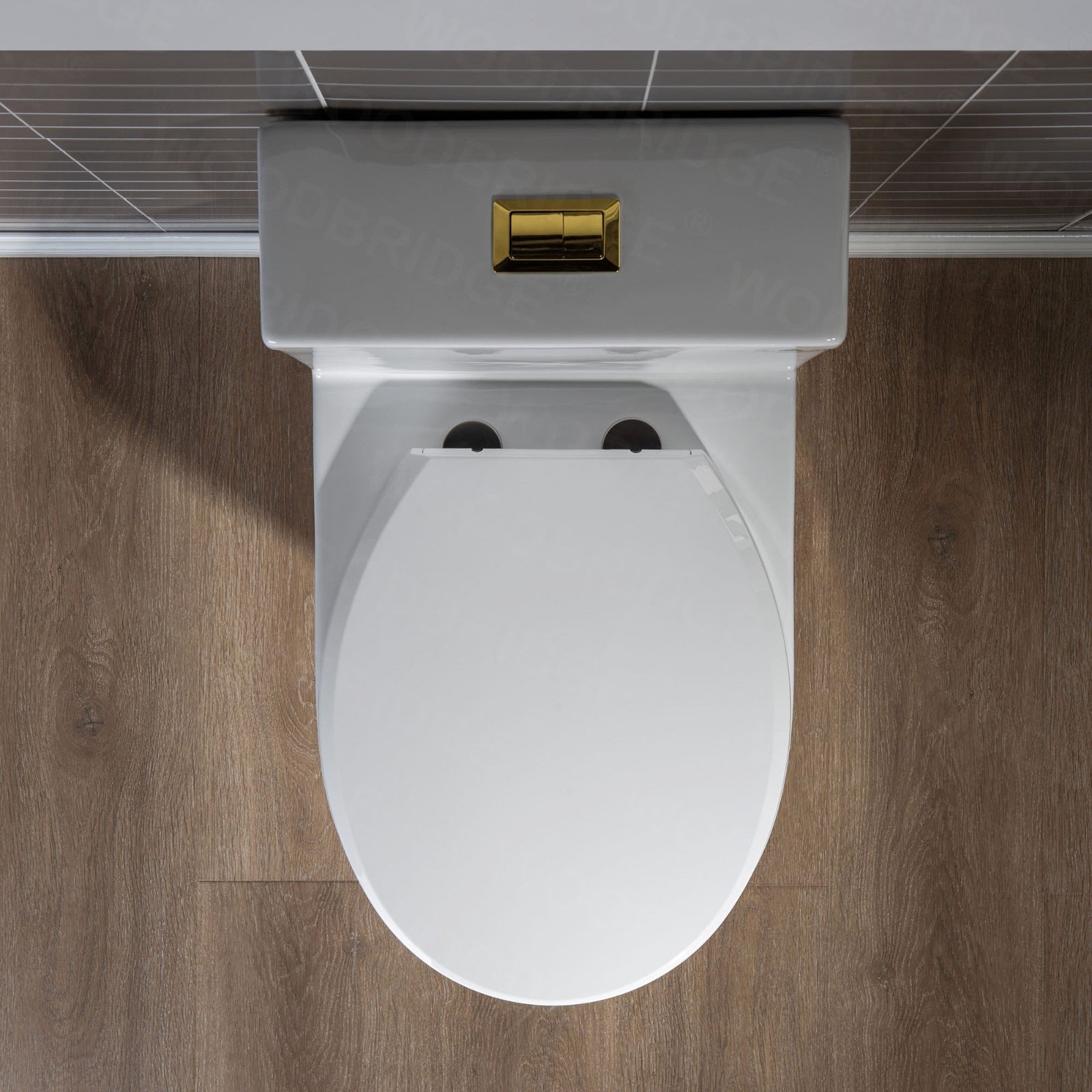 WOODBRIDGE One Piece Short Compact Bathroom Tiny Mini Commode Water Closet Dual Flush Concealed Trapway, T0031