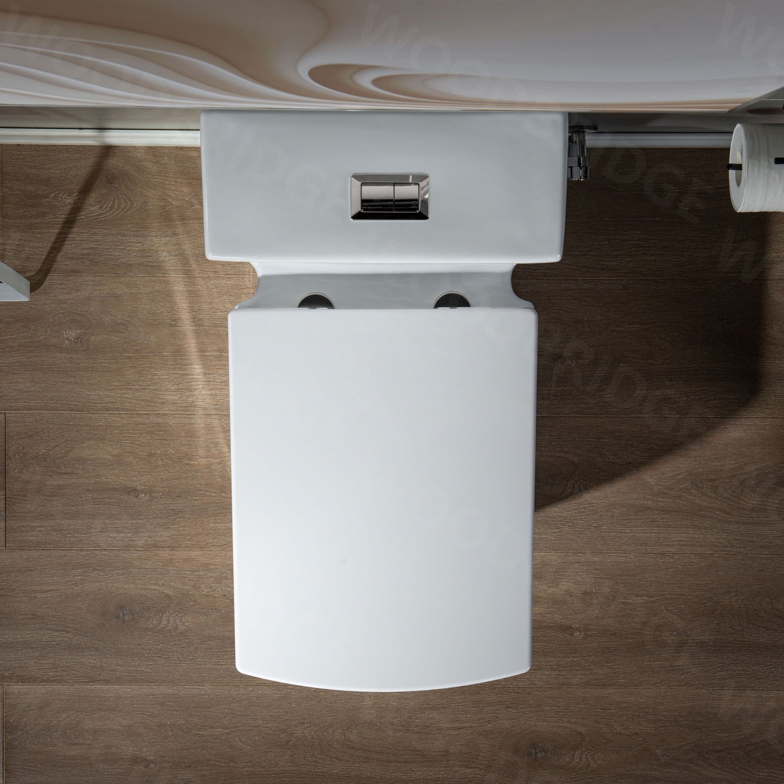 WOODBRIDGE Modern Square Design One Piece Dual Flush 1.28 GP Toilet,Chair Height with Soft Closing Seat, T0020