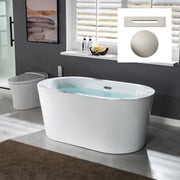 WOODBRIDGE 56" Acrylic Freestanding Bathtub Contemporary Soaking Tub with Drain & Overflow, BTA0088