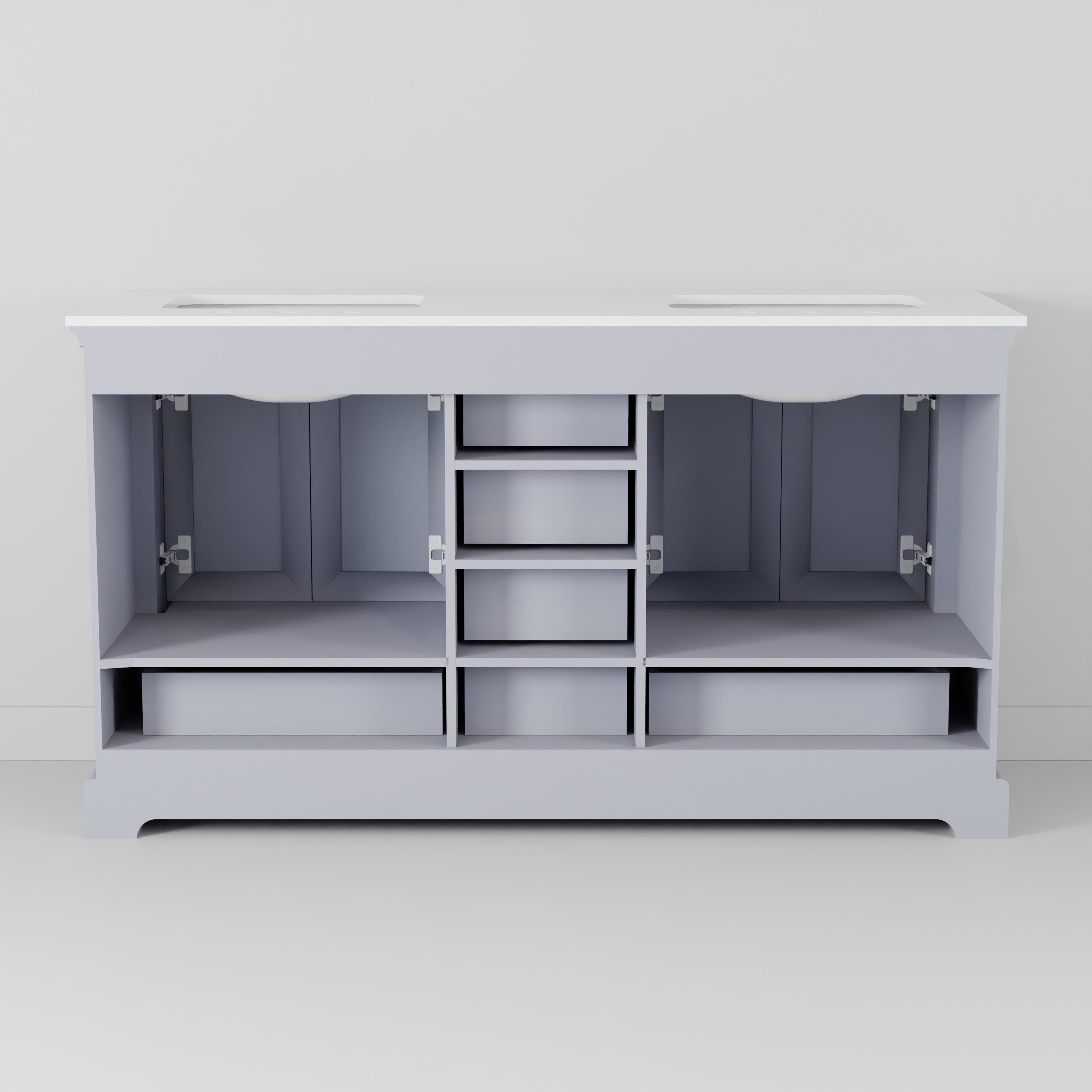 Dukes 60 in. W x 22 in. D Dark Grey Double Bath Vanity