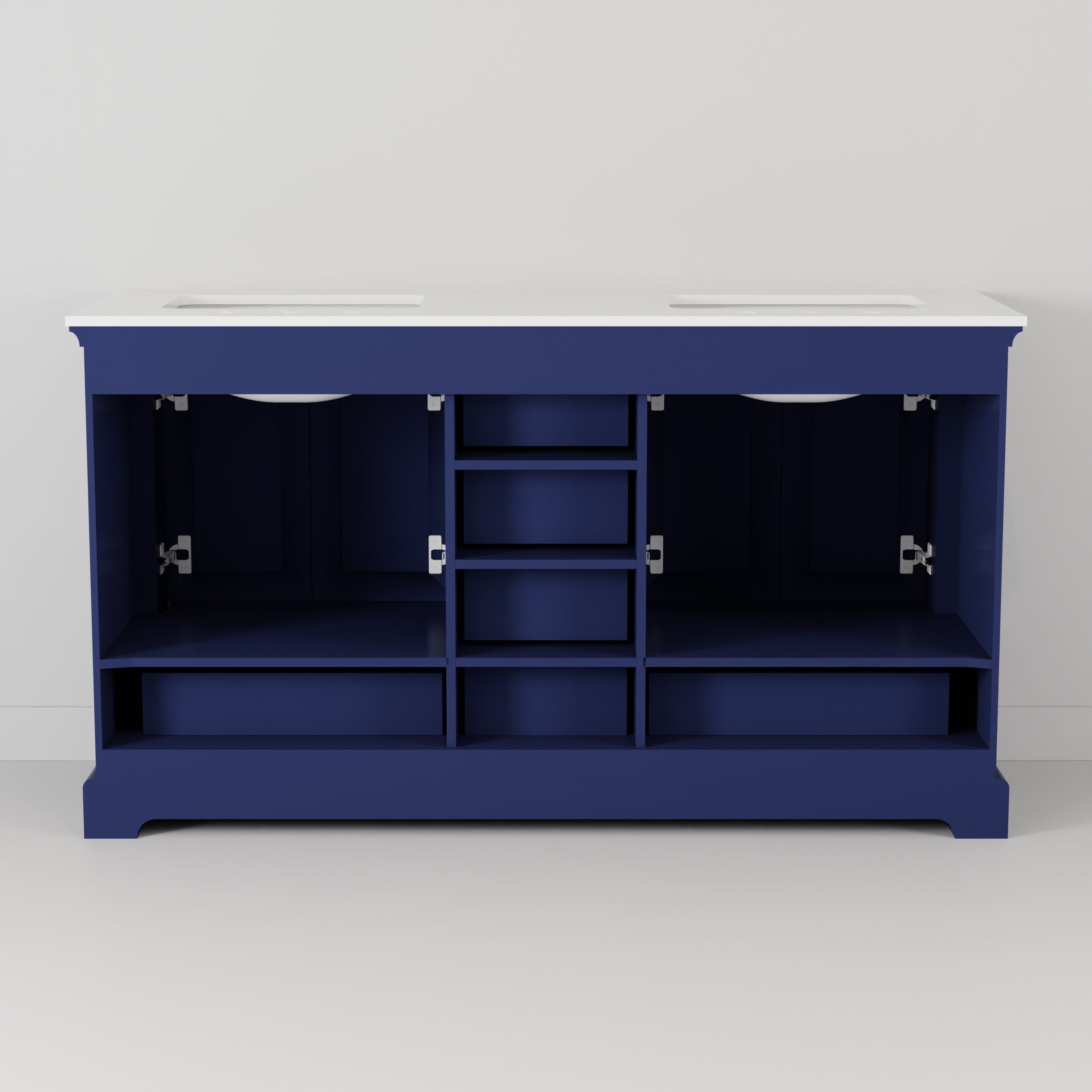Dukes 60 in. W x 22 in. D Navy Blue Double Bath Vanity