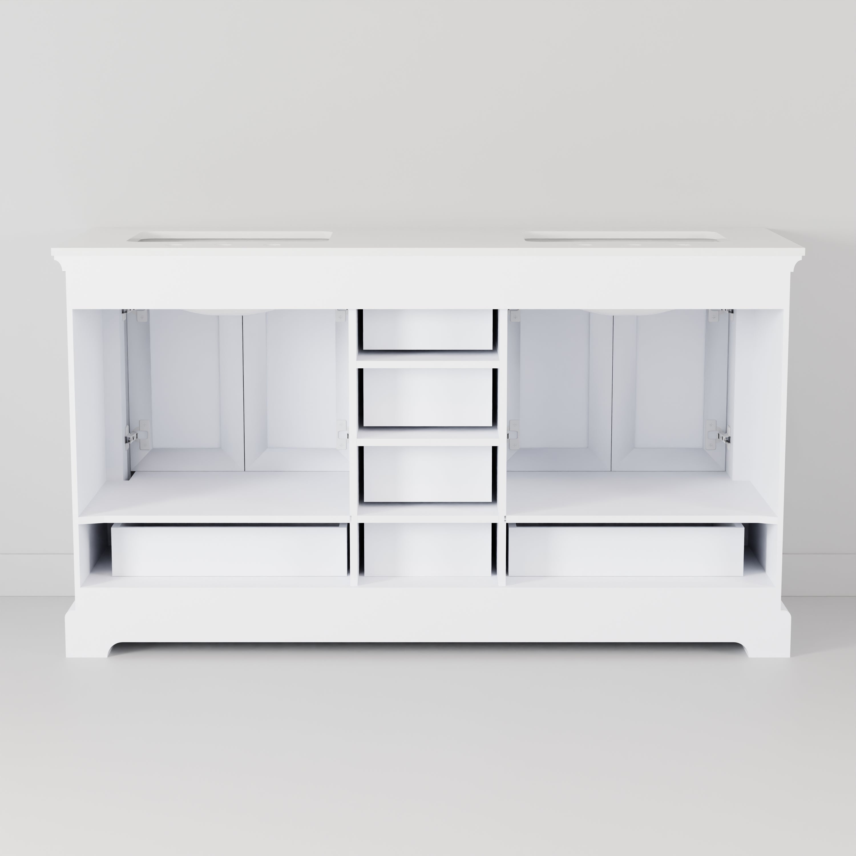 Dukes 60 in. W x 22 in. D White Double Bath Vanity