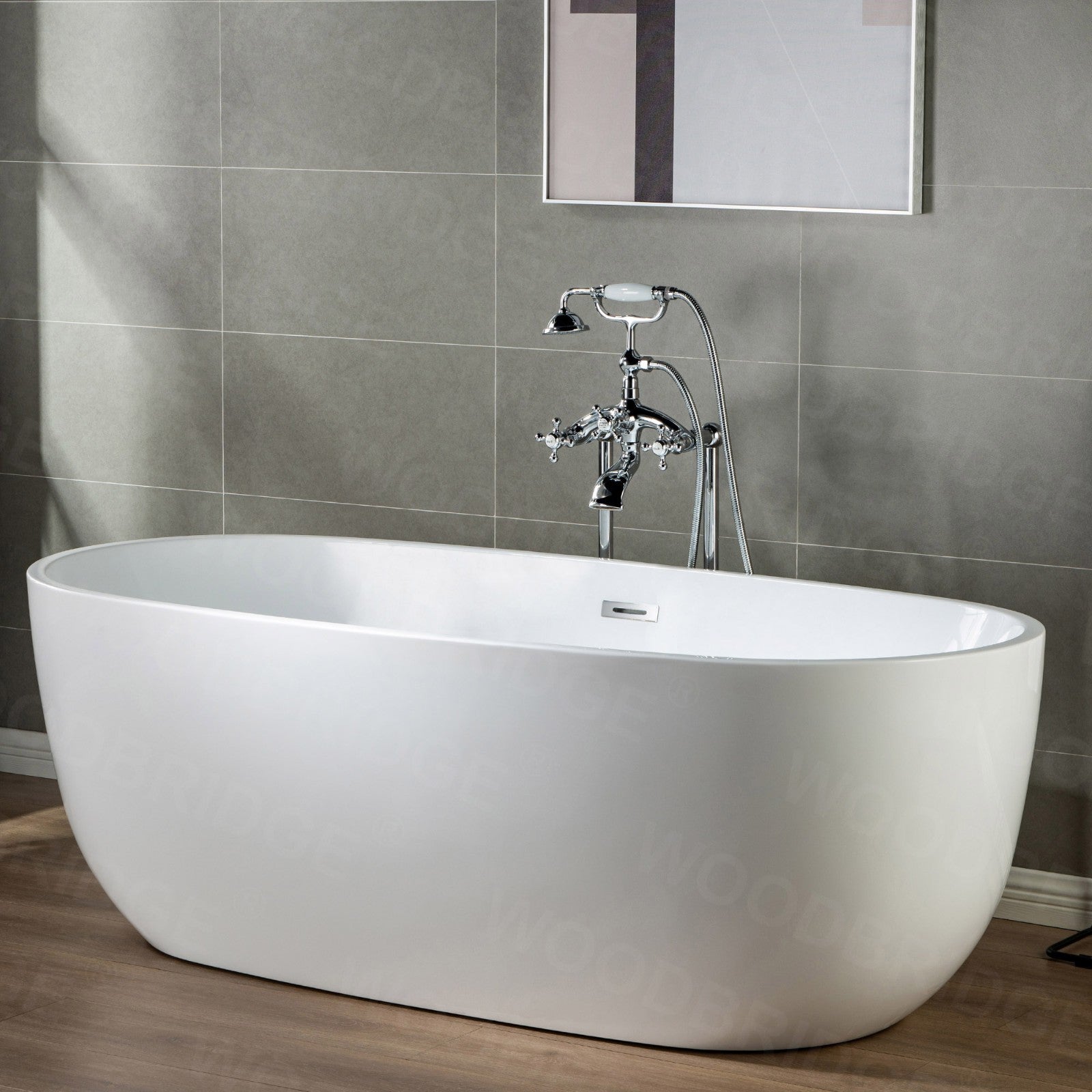 WOODBRIDGE F0018BN Freestanding Clawfoot Tub Filler Faucet with Hand Shower and Hose