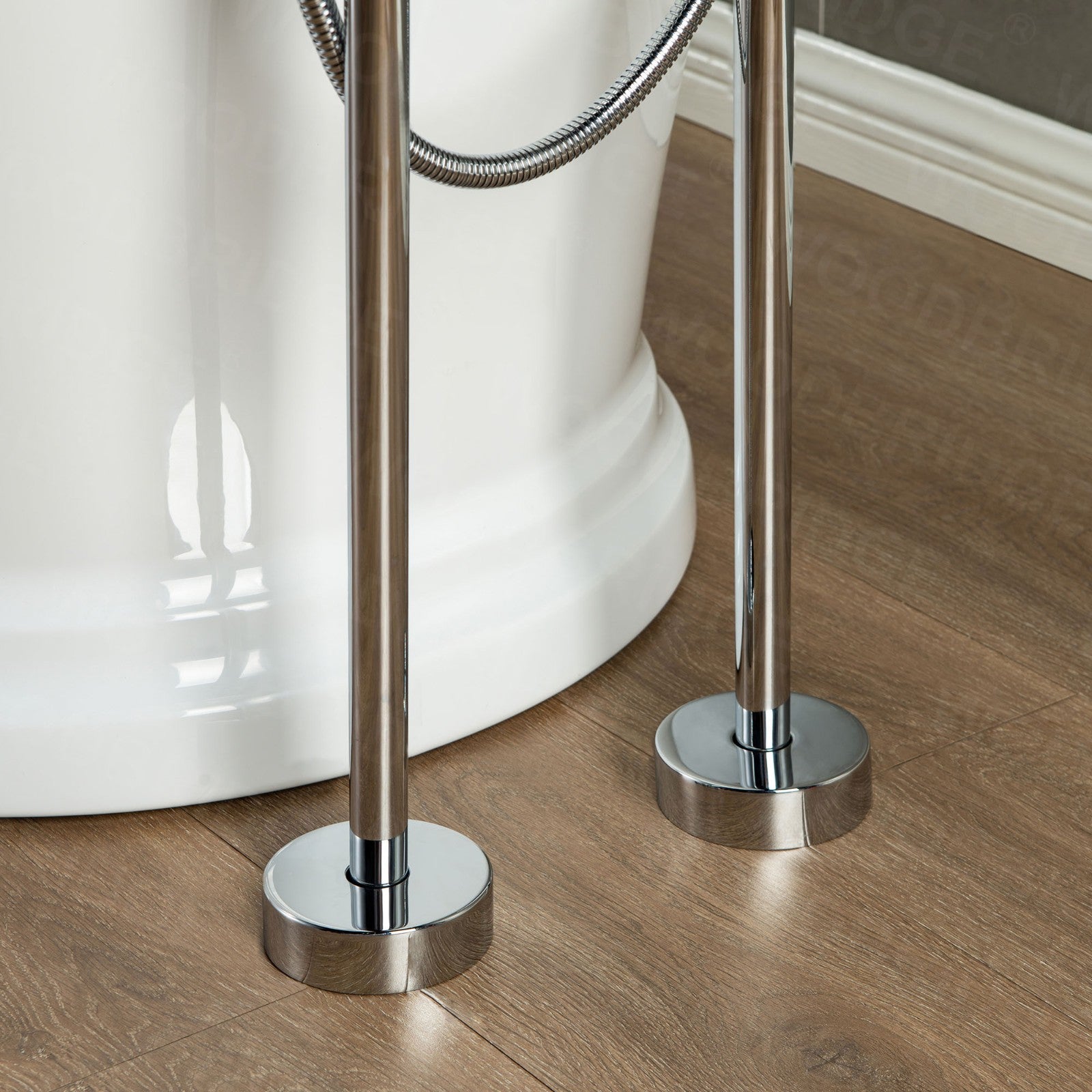 WOODBRIDGE F0018BN Freestanding Clawfoot Tub Filler Faucet with Hand Shower and Hose