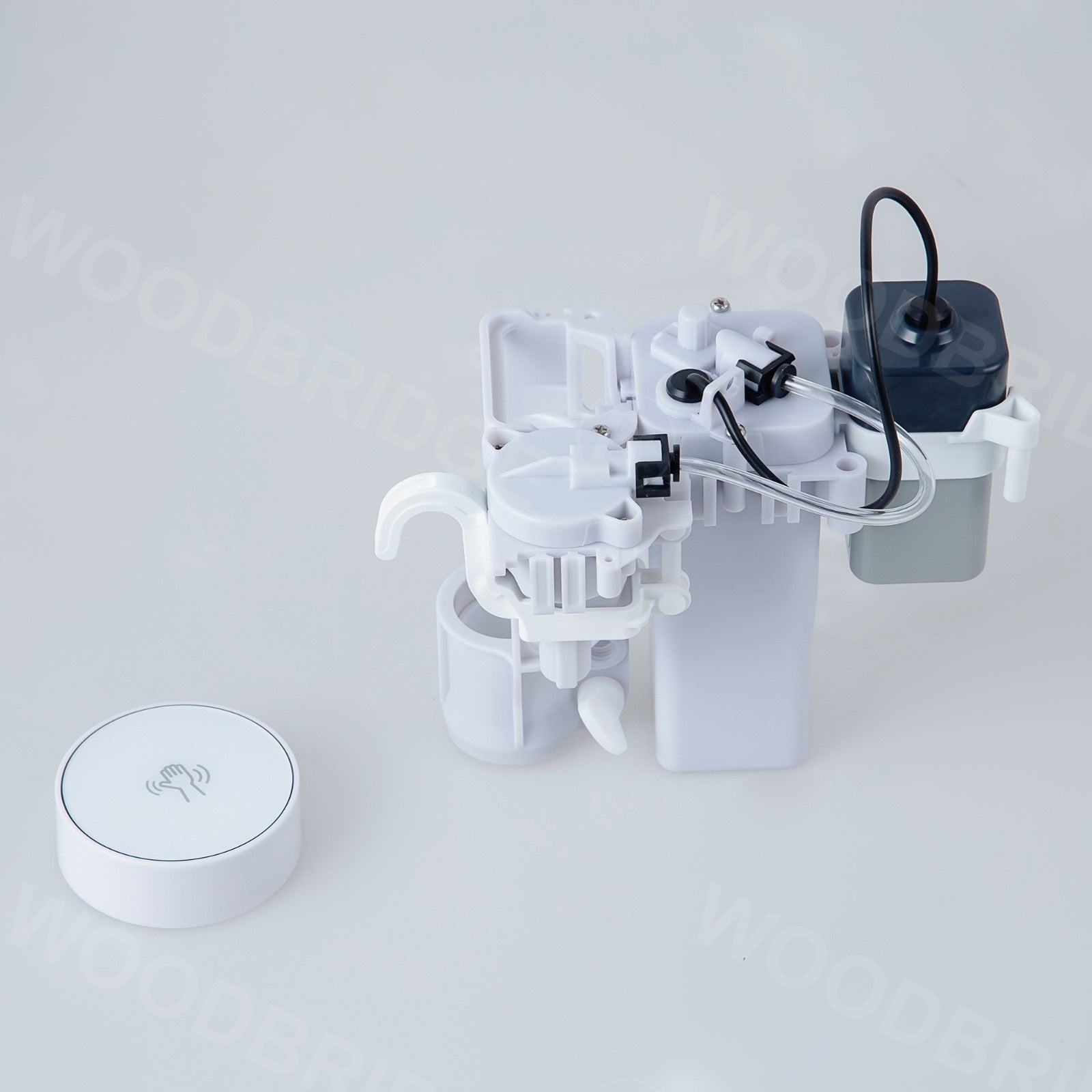 WOODBRIDGEE B0500-A Short Compact One Piece Toilet with Soft Closing Seat and Touchless Sensor Flush Kit, Small Toilet, White