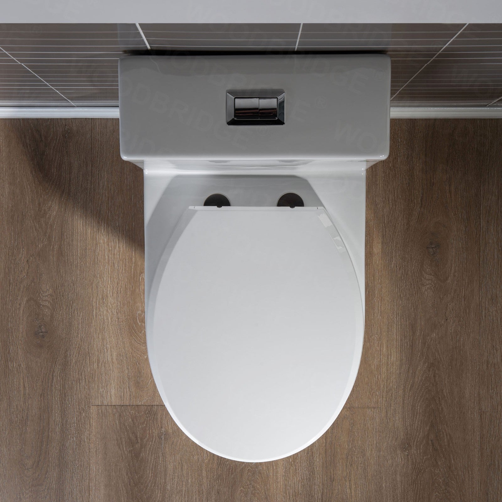WOODBRIDGEE B0500-A Short Compact One Piece Toilet with Soft Closing Seat and Touchless Sensor Flush Kit, Small Toilet, White