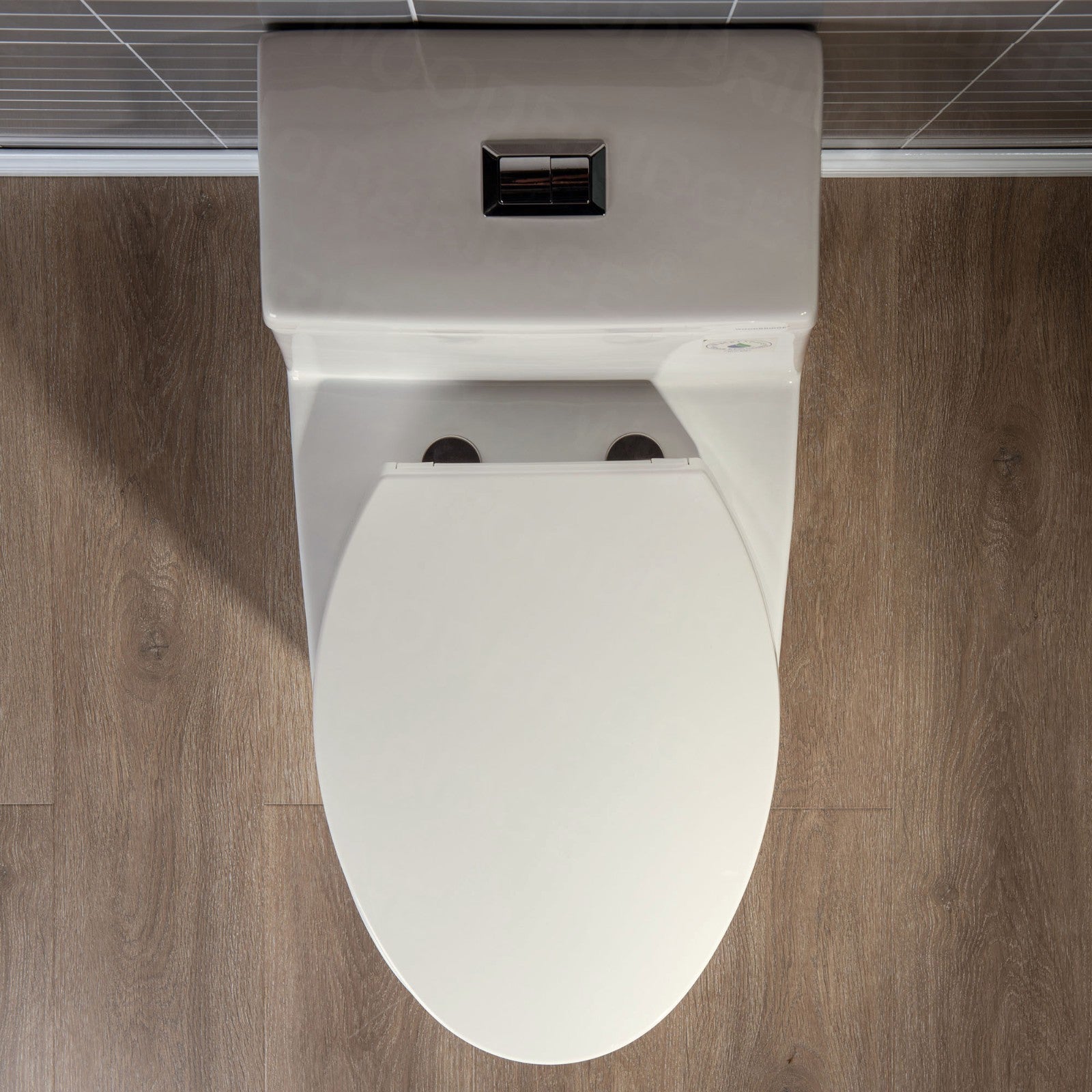 WOODBRIDGEE One Piece Toilet with Soft Closing Seat, Chair Height, 1.28 GPF Dual, Water Sensed, 1000 Gram MaP Flushing Score Toilet, Biscuit
