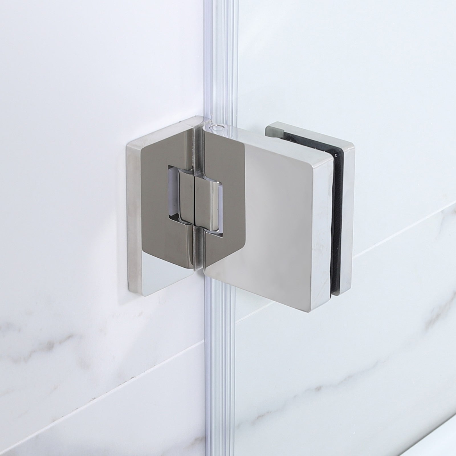 WOODBRIDGE Frameless Hinged Bathtub Shower, 5/16" Tempered Panel, 34" W x 58" H Tub Glass Door,MTDB3458