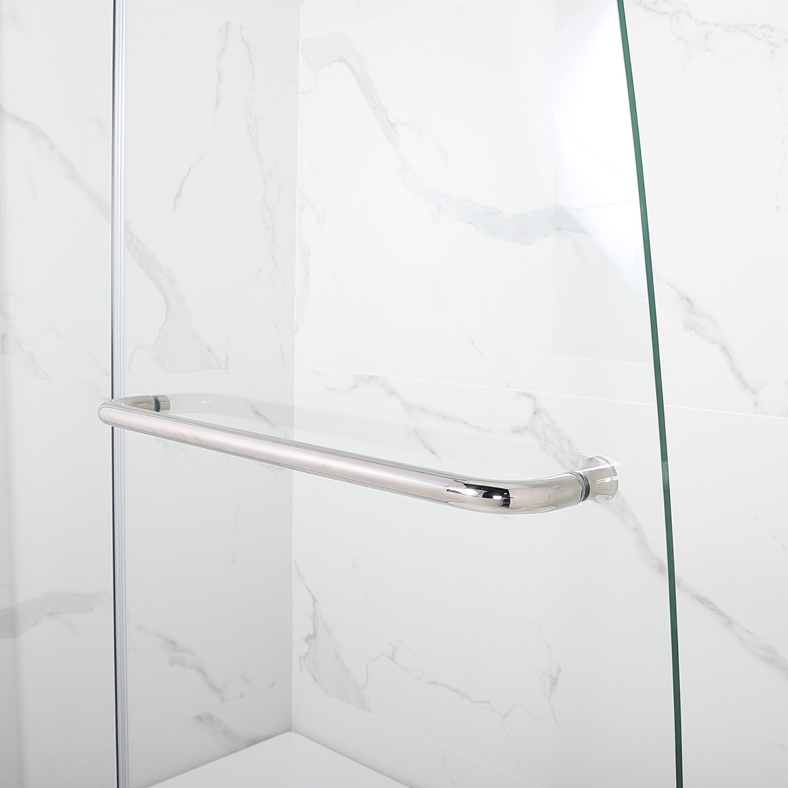 WOODBRIDGE Frameless Hinged Bathtub Shower, 5/16" Tempered Panel, 34" W x 58" H Tub Glass Door,MTDB3458