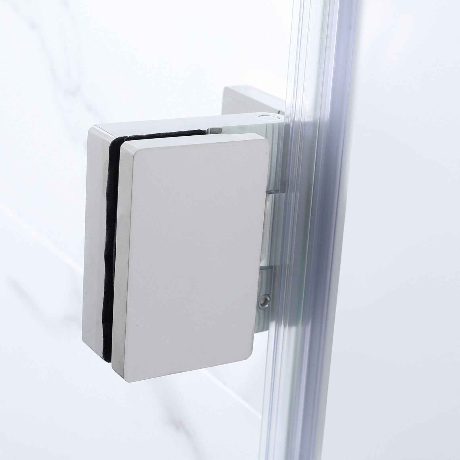 WOODBRIDGE Frameless Hinged Bathtub Shower, 5/16" Tempered Panel, 34" W x 58" H Tub Glass Door,MTDB3458
