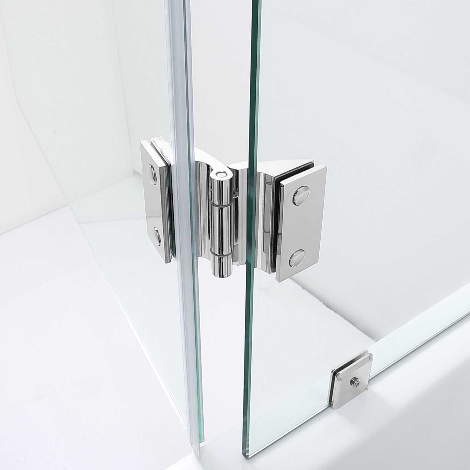 WOODBRIDGE Frameless Hinged Bathtub Shower, 5/16" Tempered Panel, 48-3/8" W x 58" H Tub Glass Door, MTDB4958