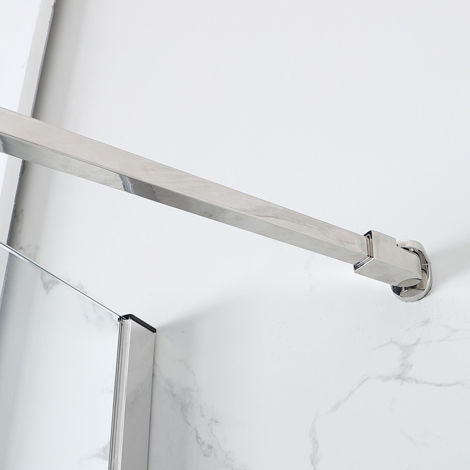 WOODBRIDGE Frameless Hinged Bathtub Shower, 5/16" Tempered Panel, 48-3/8" W x 58" H Tub Glass Door, MTDB4958