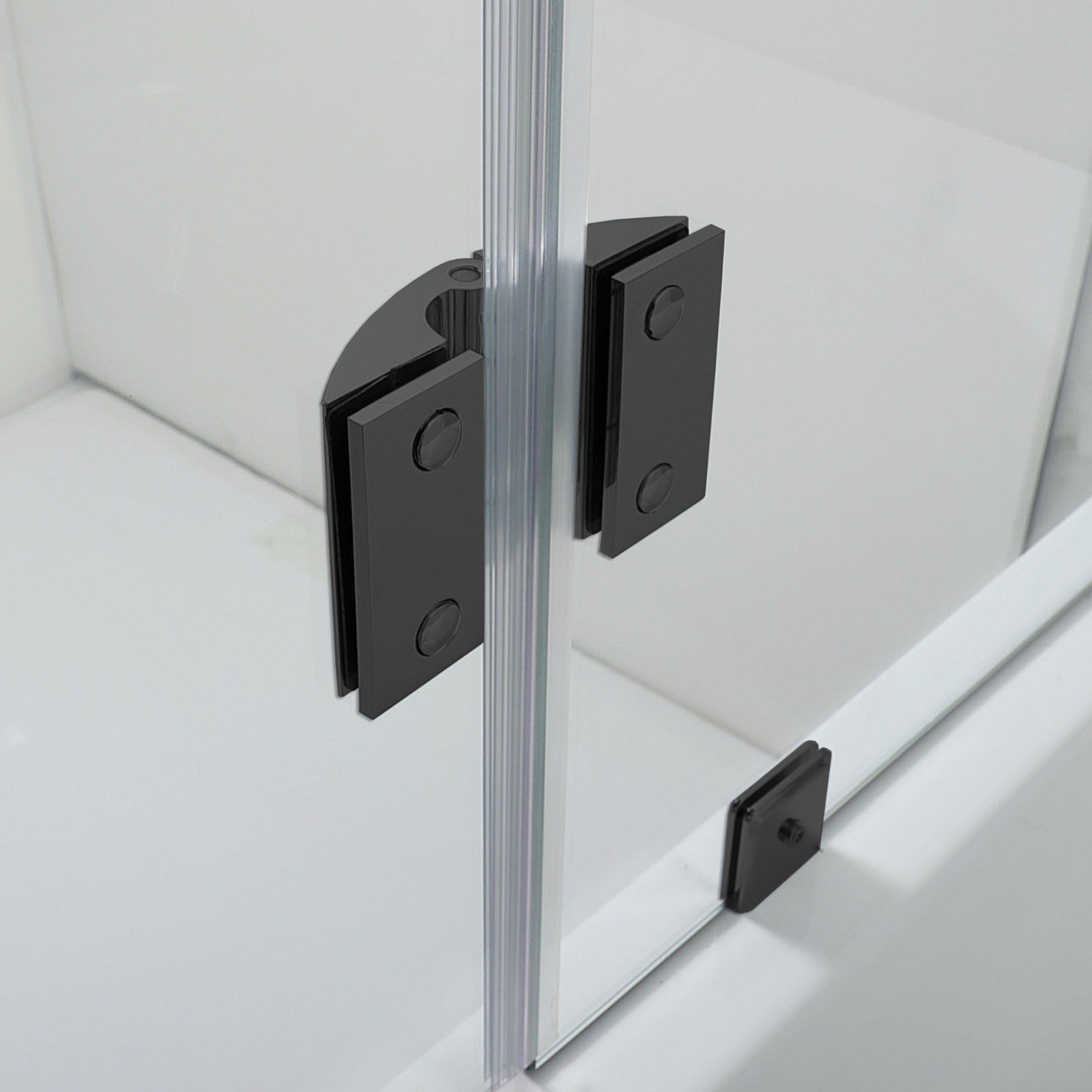 WOODBRIDGE Frameless Hinged Bathtub Shower, 5/16" Tempered Panel, 48-3/8" W x 58" H Tub Glass Door, MTDB4958