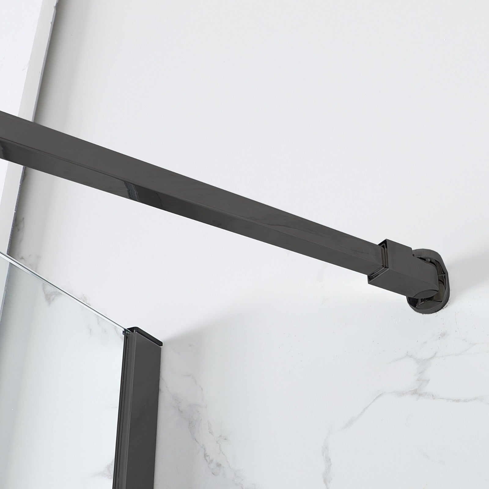 WOODBRIDGE Frameless Hinged Bathtub Shower, 5/16" Tempered Panel, 48-3/8" W x 58" H Tub Glass Door, MTDB4958