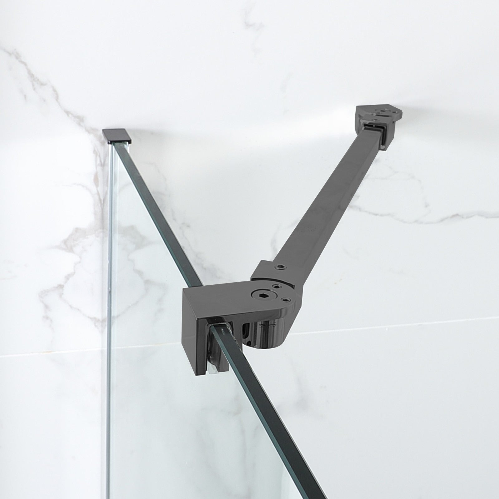 WOODBRIDGE Frameless Hinged Bathtub Shower, 5/16" Tempered Panel, 48-3/8" W x 58" H Tub Glass Door, MTDB4958