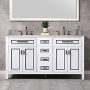 Woodbridge Milan 61" Floor Mounted Single Basin Vanity Set with Solid Wood Cabinet