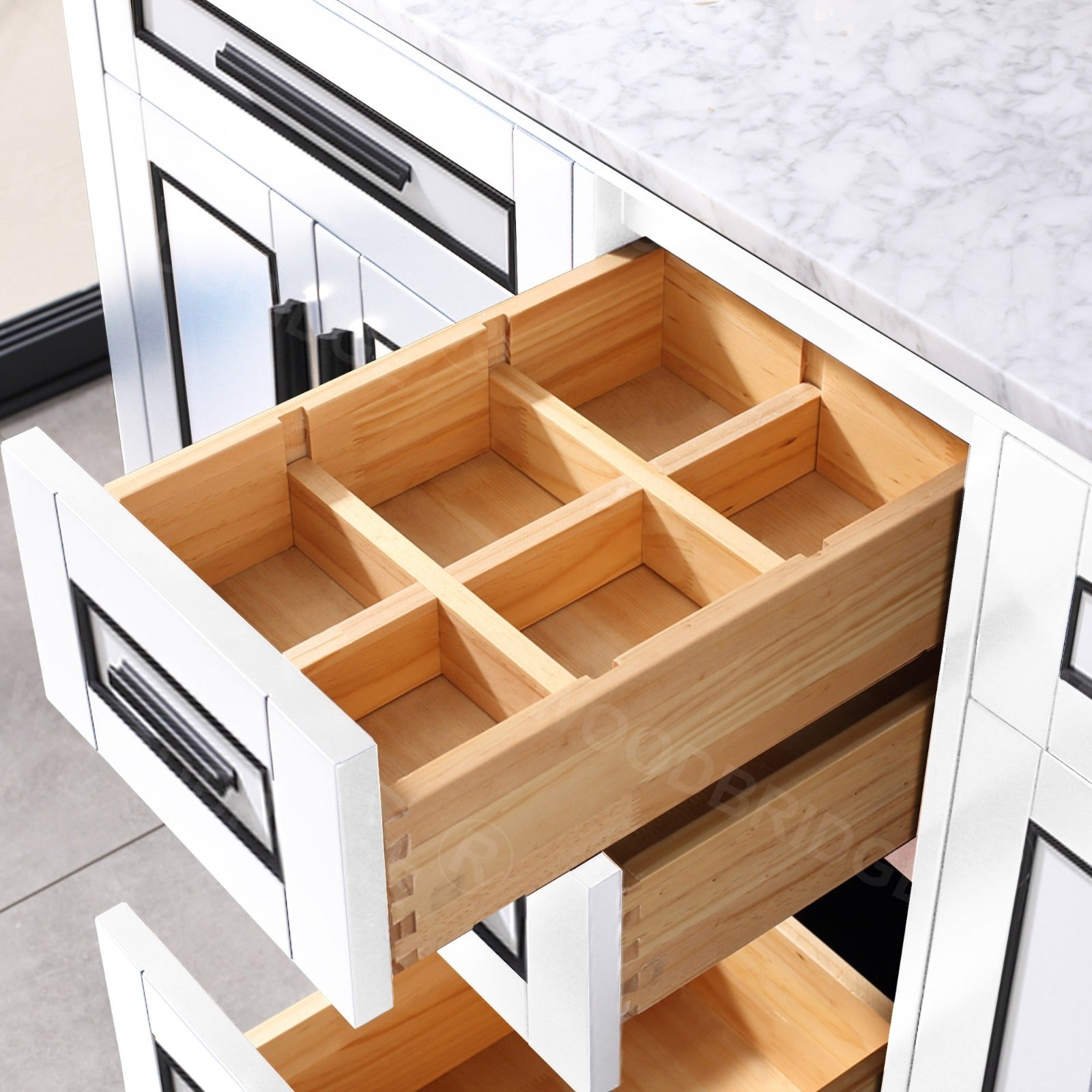 WOODBRIDGE Milan 61" Floor Mounted Single Basin Vanity Set with Solid Wood Cabinet