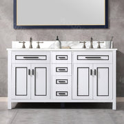 WOODBRIDGE Milan 61" Floor Mounted Single Basin Vanity Set with Solid Wood Cabinet