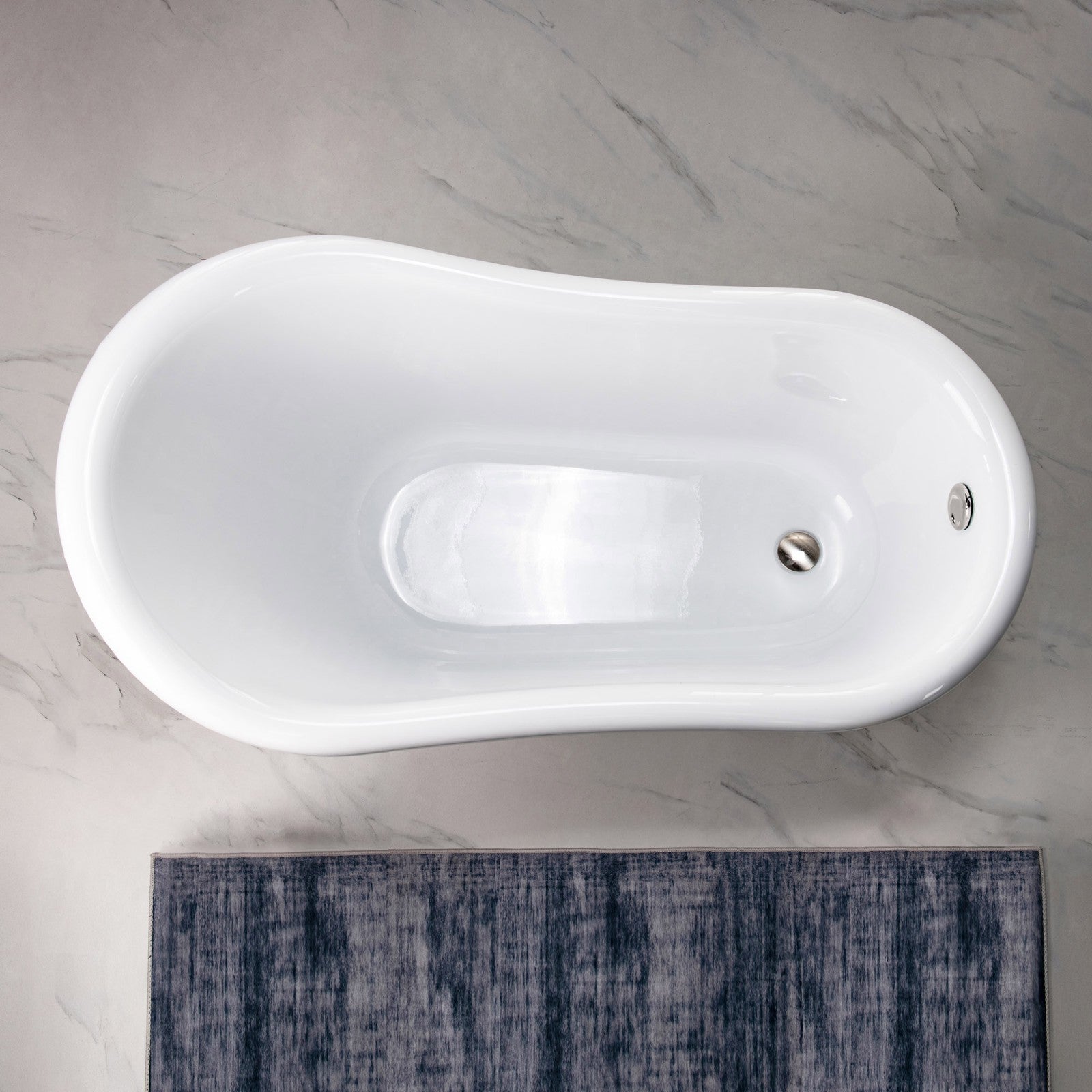 WOODBRIDGE 54" Heavy Duty Acrylic Slipper Clawfoot Bathtub with Drain & Overflow – Multiple Finishes, B0021 Series