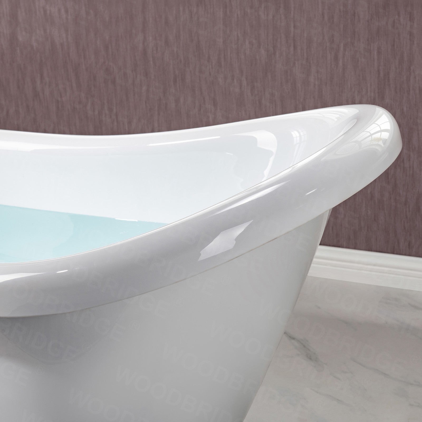 WOODBRIDGE 54" Heavy Duty Acrylic Slipper Clawfoot Bathtub with Drain & Overflow – Multiple Finishes, B0021 Series