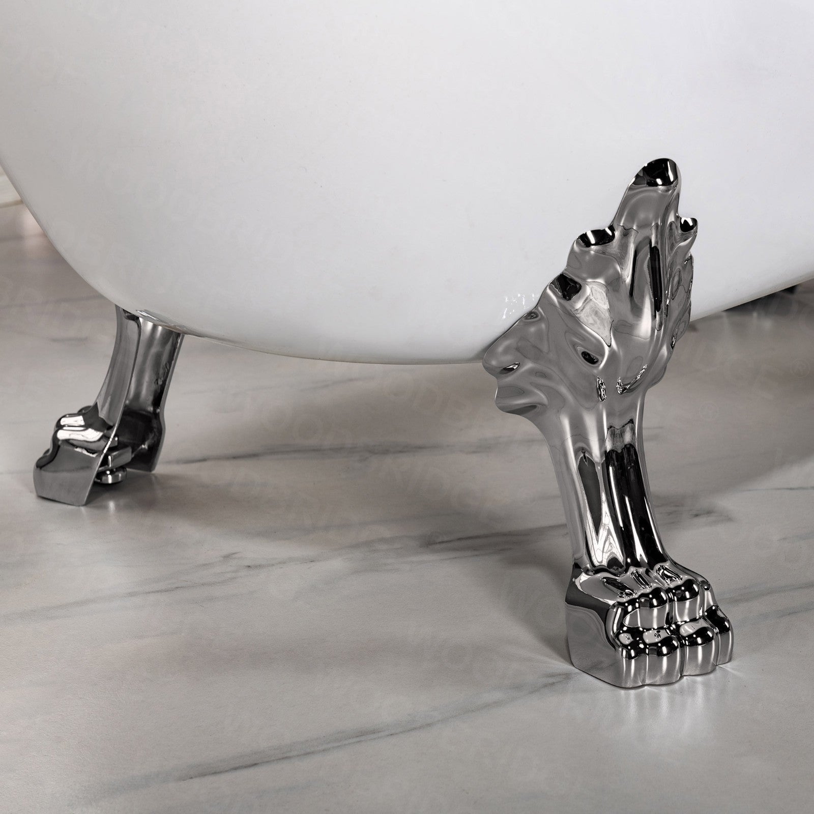 WOODBRIDGE 54" Heavy Duty Acrylic Slipper Clawfoot Bathtub with Drain & Overflow – Multiple Finishes, B0021 Series