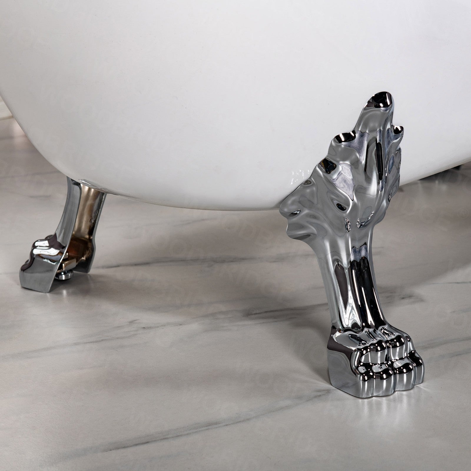 WOODBRIDGE 54" Heavy Duty Acrylic Slipper Clawfoot Bathtub with Drain & Overflow – Multiple Finishes, B0021 Series