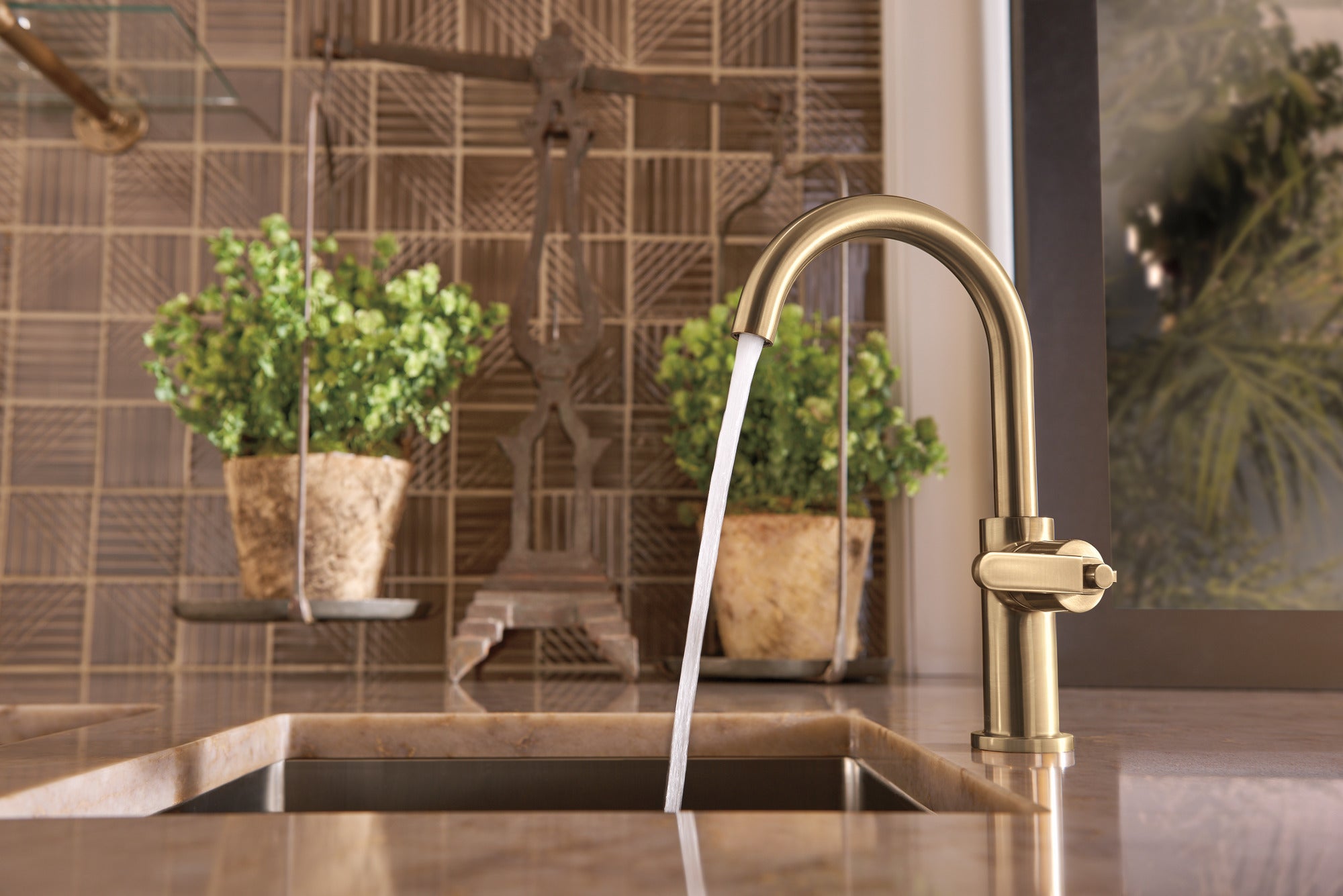 Brizo Litze® Bar Faucet with Arc Spout and Industrial Handle Kit