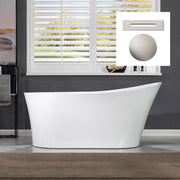 WOODBRIDGE 67" Acrylic Freestanding Bathtub Contemporary Soaking Tub with with Drain & Overflow, B0084