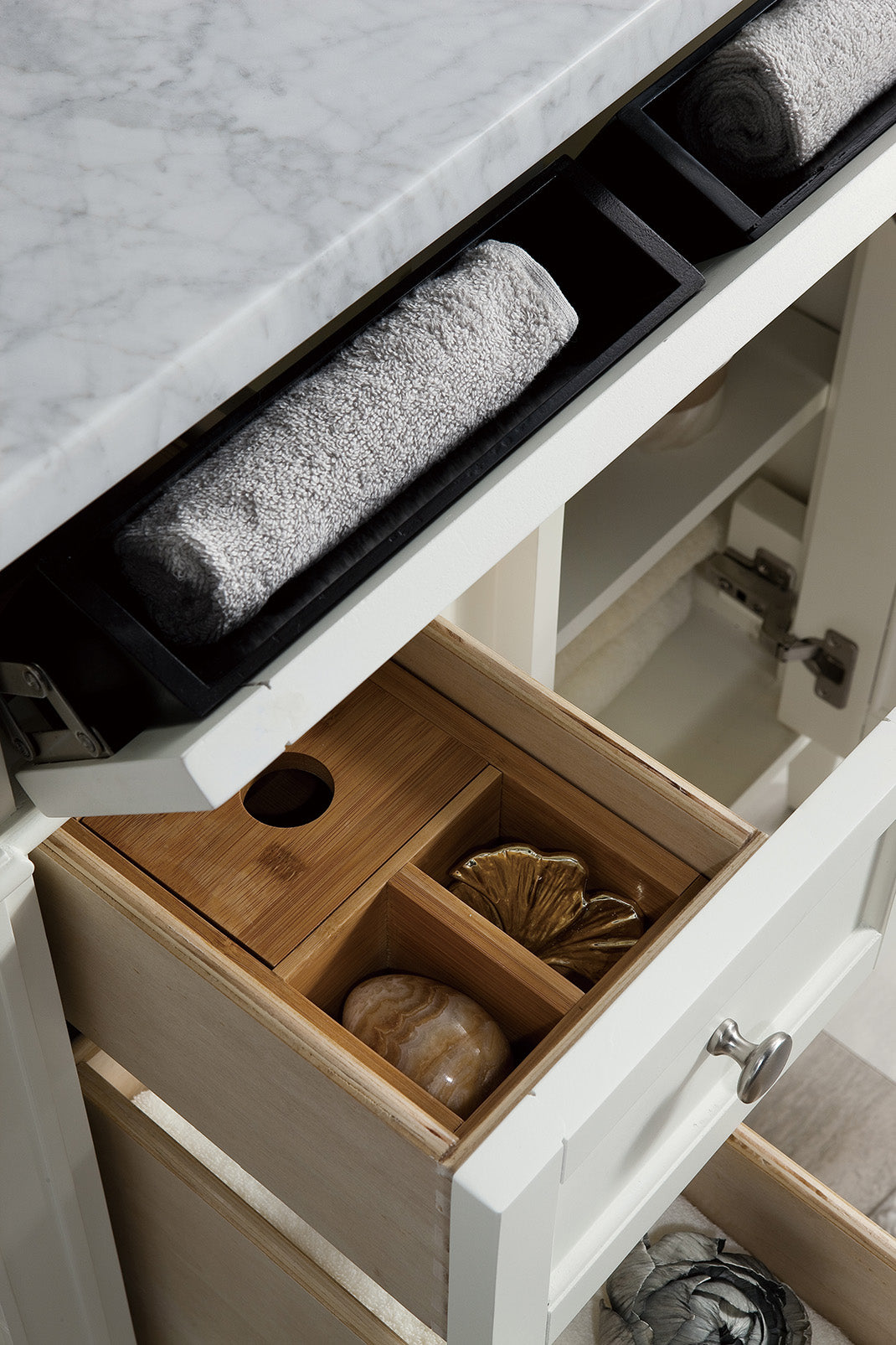 James Martin Brittany 30" Single Vanity in Bright White with 3cm Countertop