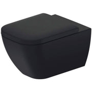 Duravit Happy D.2 1.28/0.8 GPF Dual Flush Rimless Compact Elongated Wall Mounted Toilet in Matte Anthracite with DuraShield - Seat, Actuator, and In-Wall Tank and Carrier Sold Separately
