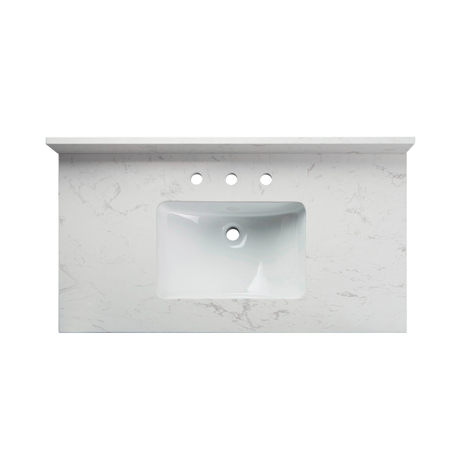 WOODBRIDGE 37" x22" Vanity Top with Single Under Mount Rectangle Bowl, CALAVT3722-8