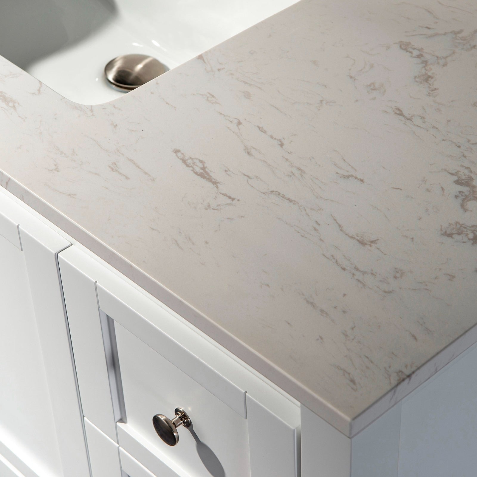 WOODBRIDGE 61" x 22" Vanity Top with Double Under Mount Rectangle Bowls, CALAVT6122D-8