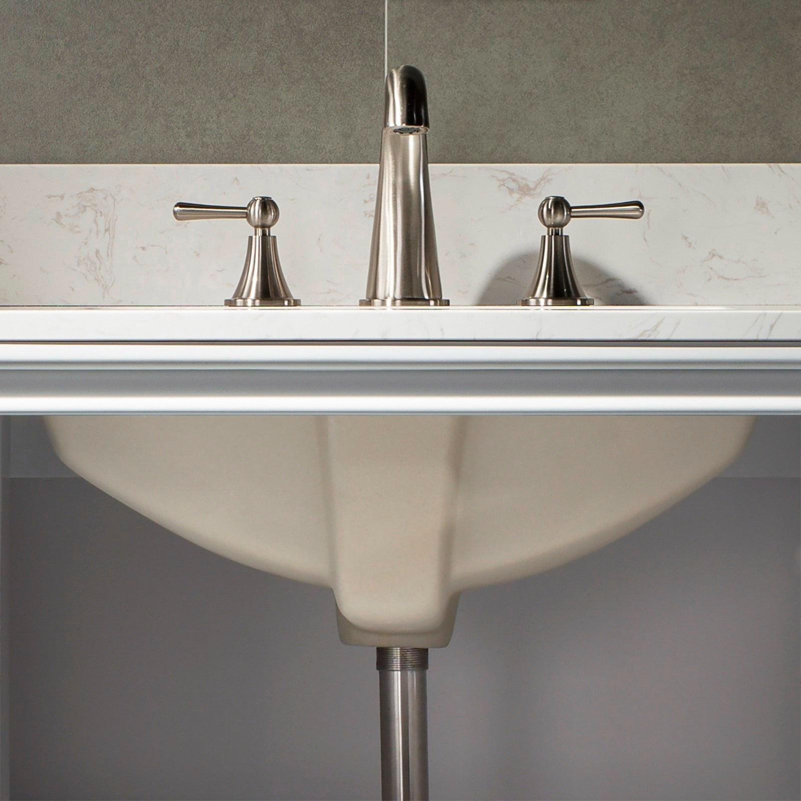 WOODBRIDGE 61" x 22" Vanity Top with Double Under Mount Rectangle Bowls, CALAVT6122D-8