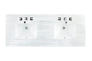 James Martin 60" Solid Surface Double Arctic Fall Top with Sink, 3cm