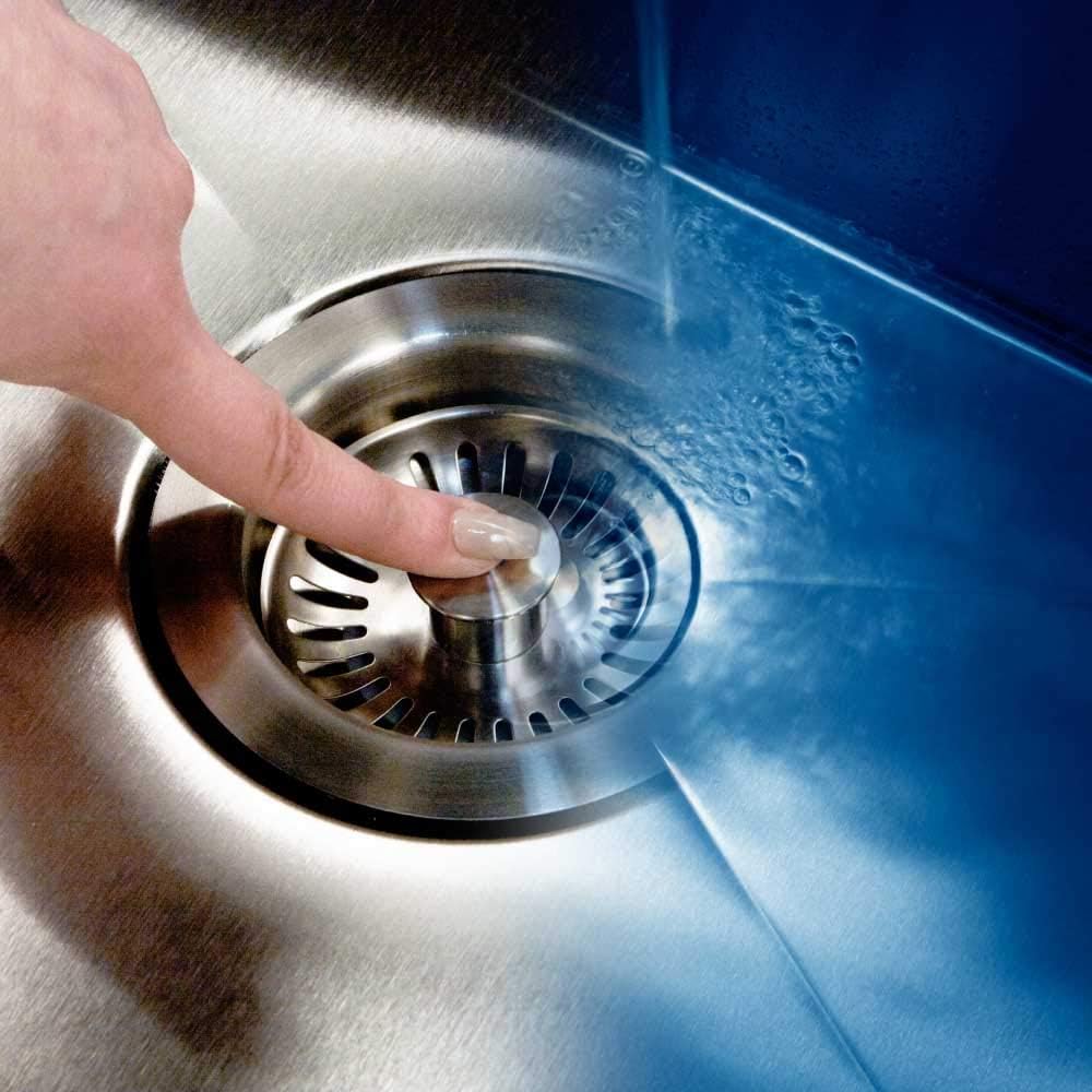 Houzer 3-1/2" Stainless Steel Pop-Up Basket Strainer with EZ Grip