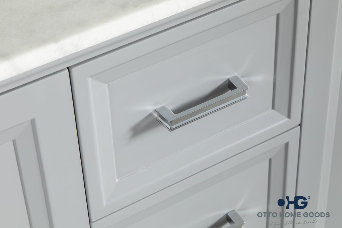 Isabel 72" Gray Double Sink Bathroom Vanity with Quartz Top & Chrome Hardware