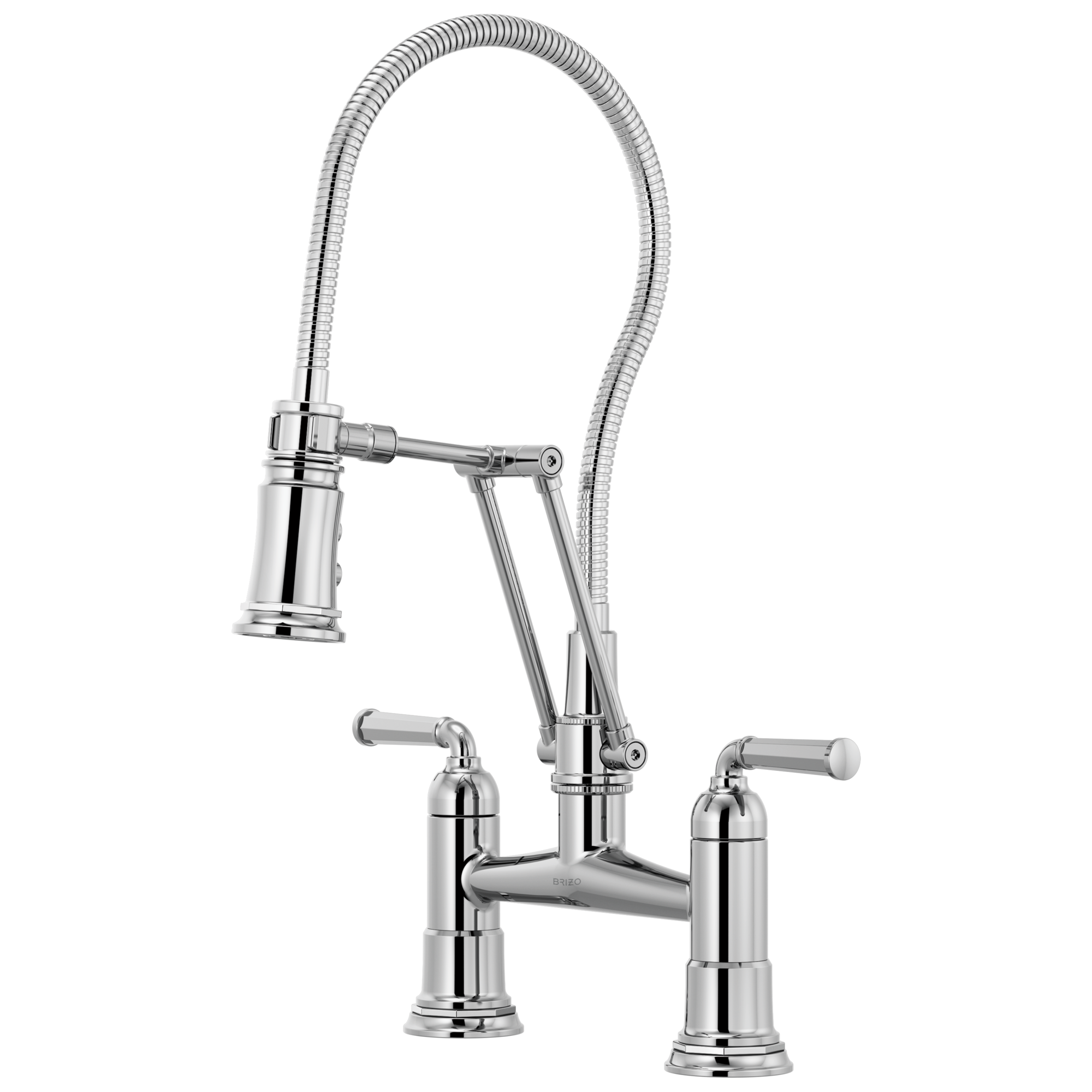 Brizo Rook® Articulating Bridge Faucet with Finished Hose