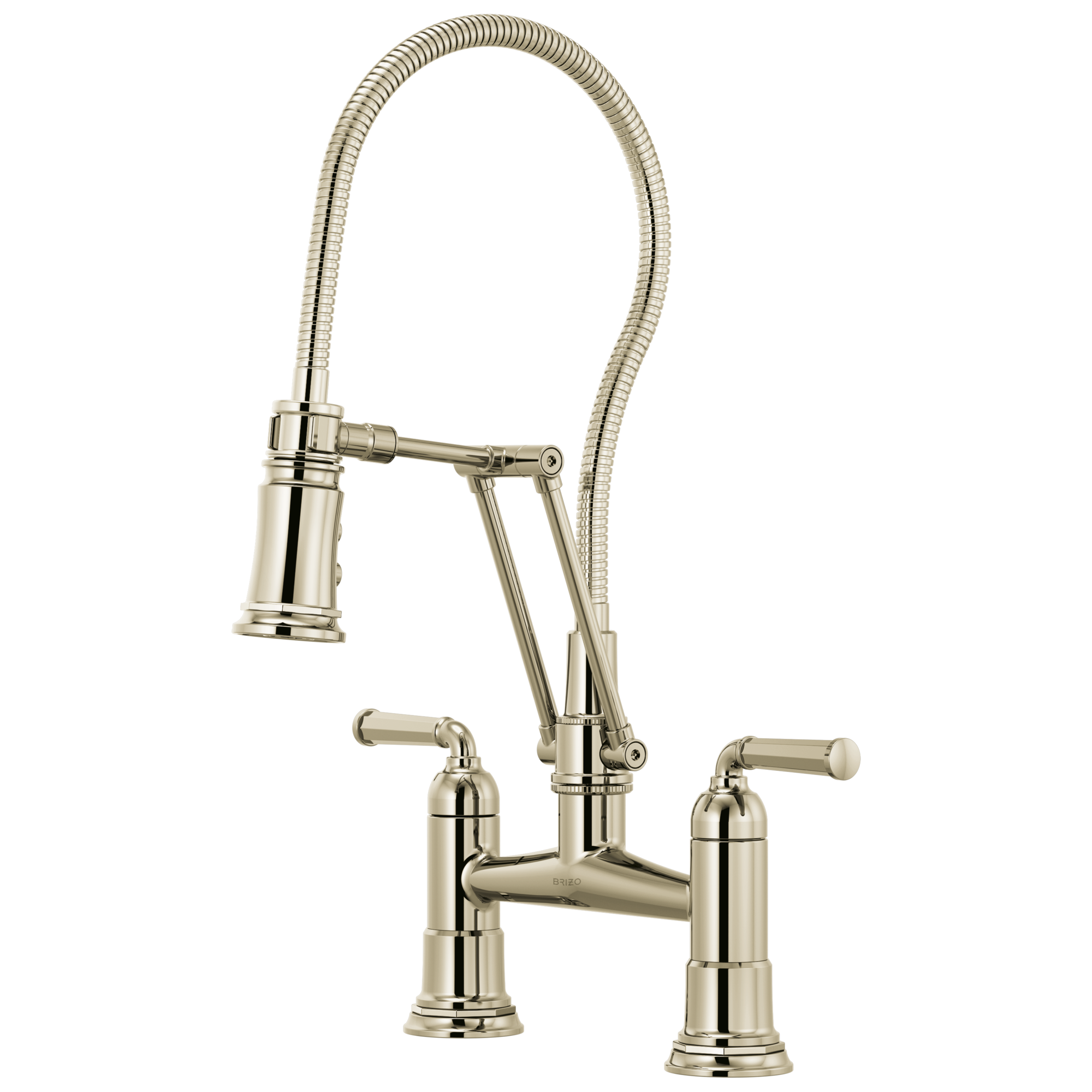 Brizo Rook® Articulating Bridge Faucet with Finished Hose
