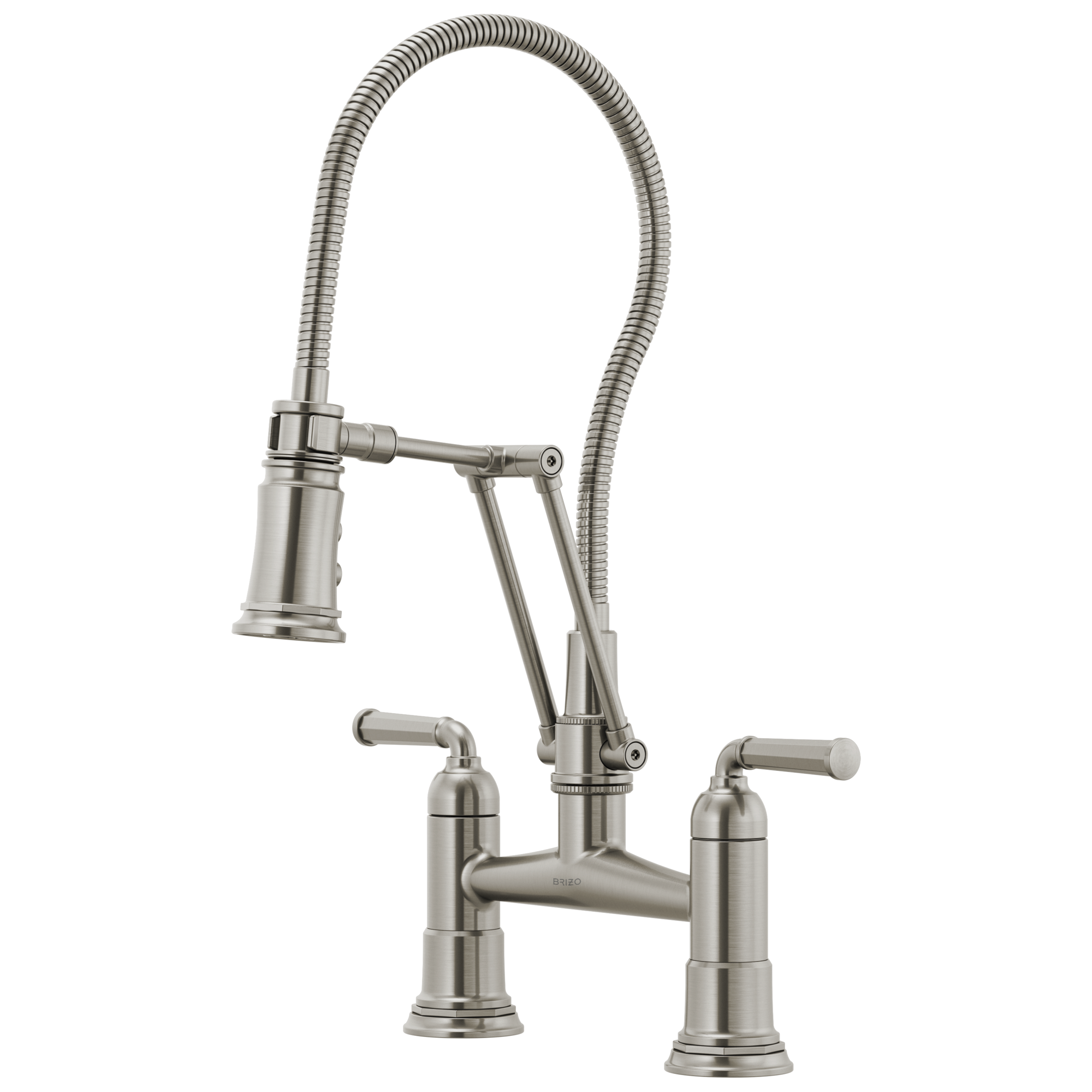 Brizo Rook® Articulating Bridge Faucet with Finished Hose