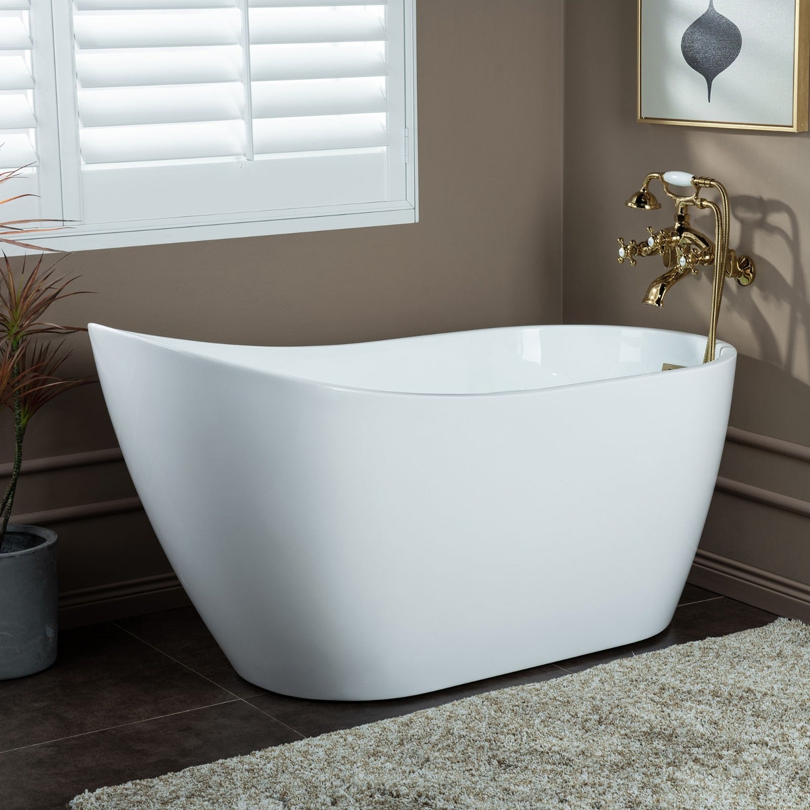 WOODBRIDGE Wall Mount Adjustable Centers Bathtub Faucet with 3 Metal Cross Handles and Telephone Style Hand Shower, F003
