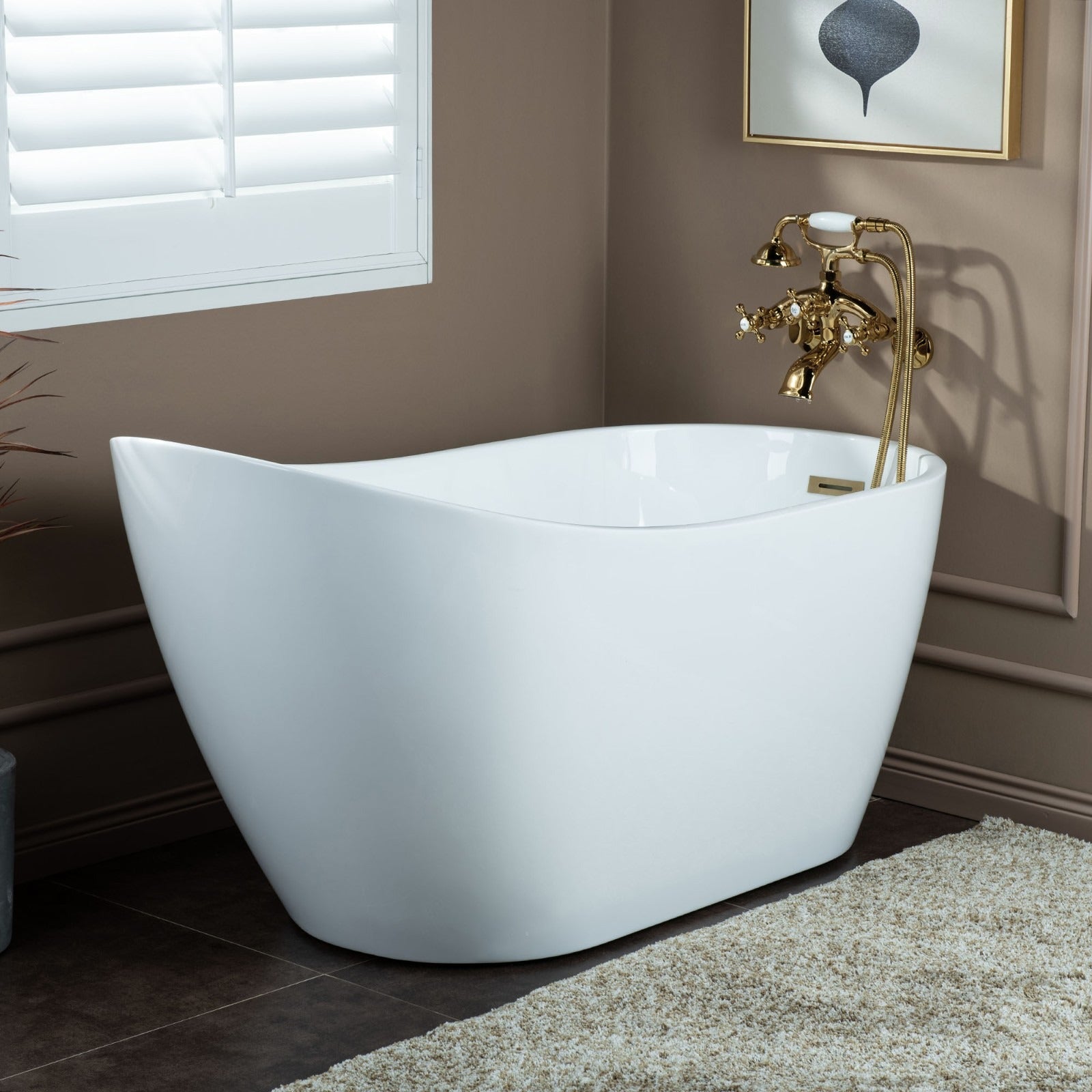 WOODBRIDGE Wall Mount Adjustable Centers Bathtub Faucet with 3 Metal Cross Handles and Telephone Style Hand Shower, F003