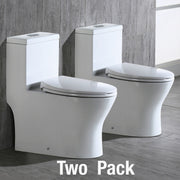 WOODBRIDGE Moder Design, Elongated One piece Toilet Dual flush 1.0/1.6 GPF,with Soft Closing Seat, white, (2 -Pack)