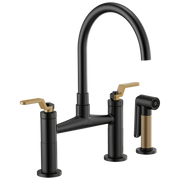 Brizo Litze® Bridge Faucet with Arc Spout and Industrial Handle