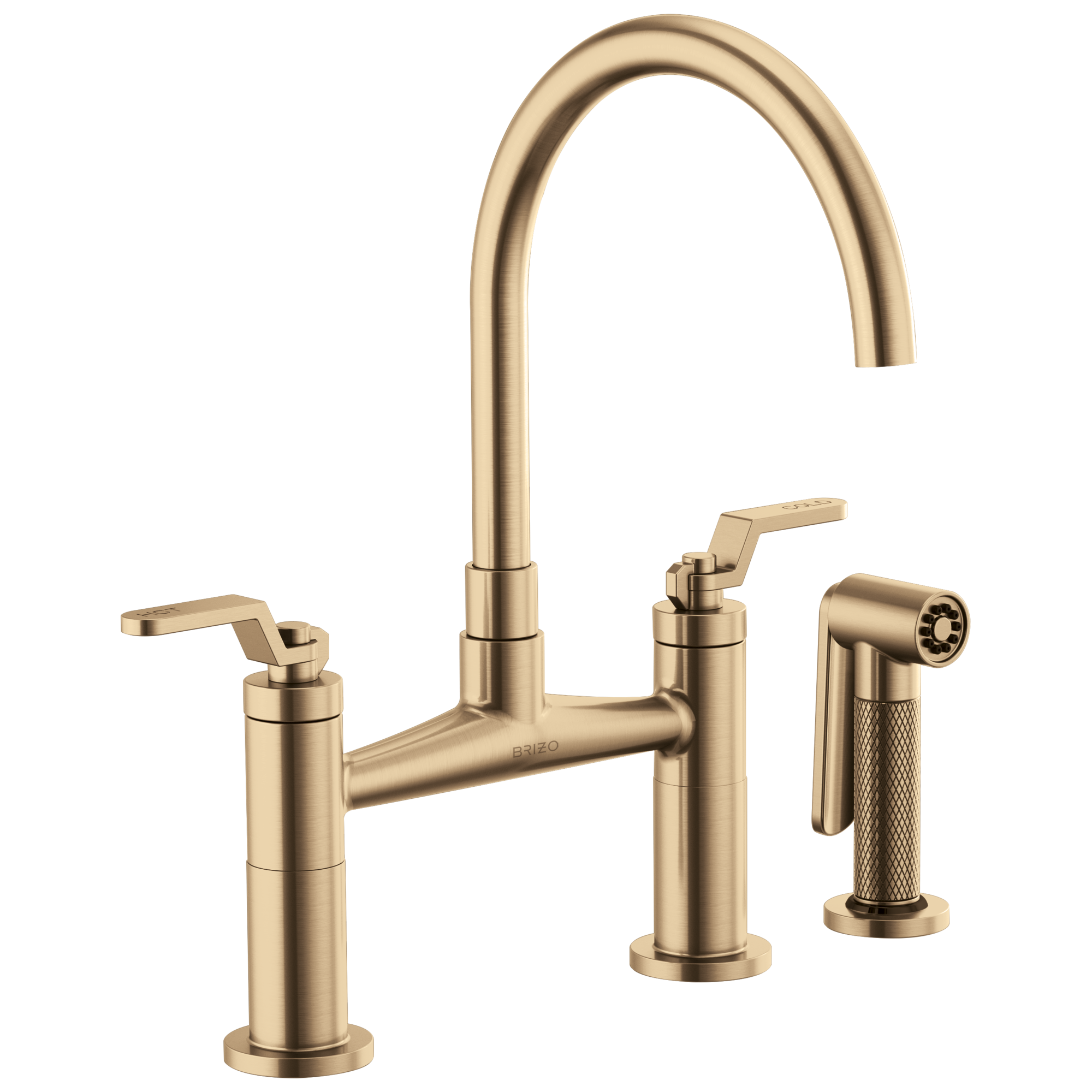 Brizo Litze® Bridge Faucet with Arc Spout and Industrial Handle