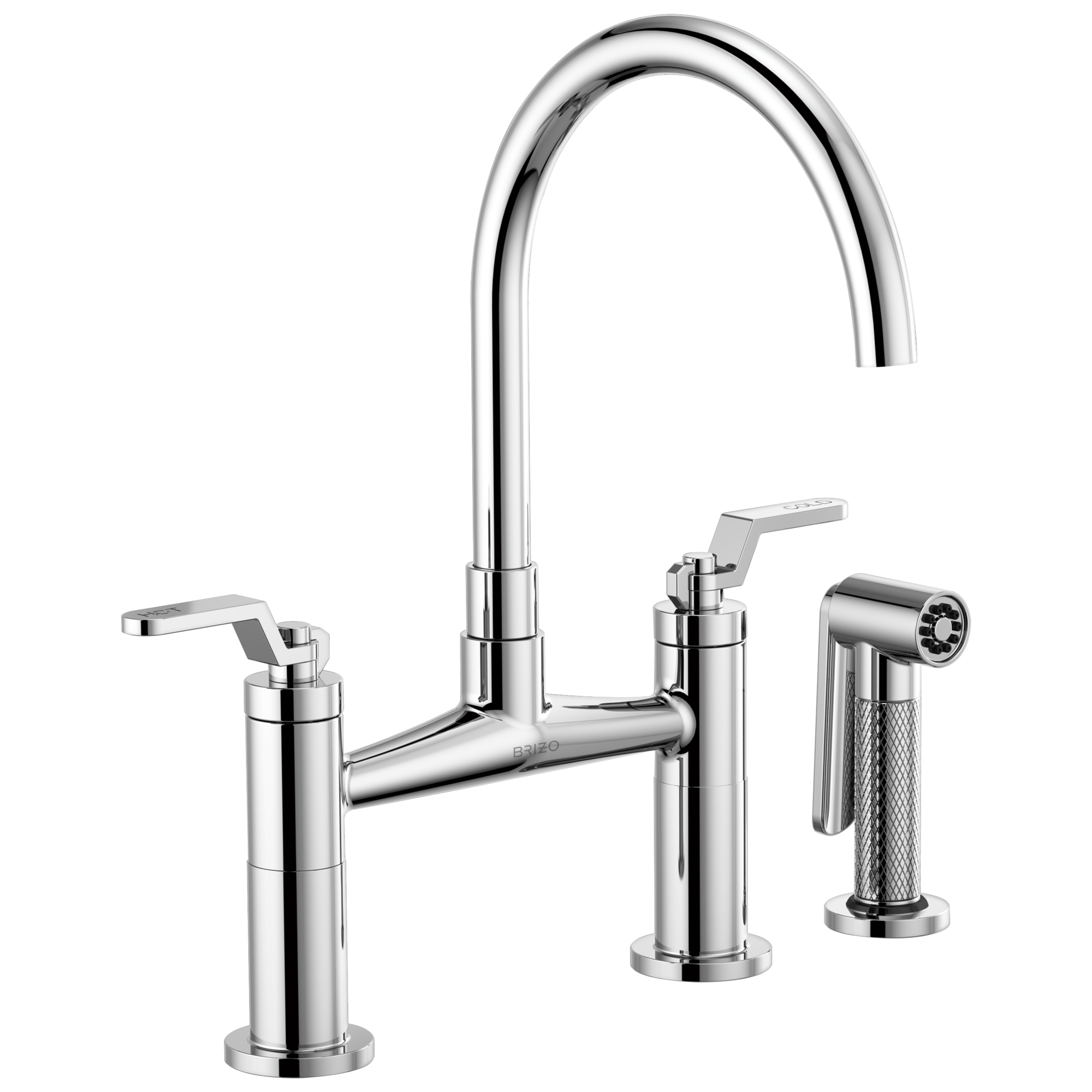 Brizo Litze® Bridge Faucet with Arc Spout and Industrial Handle