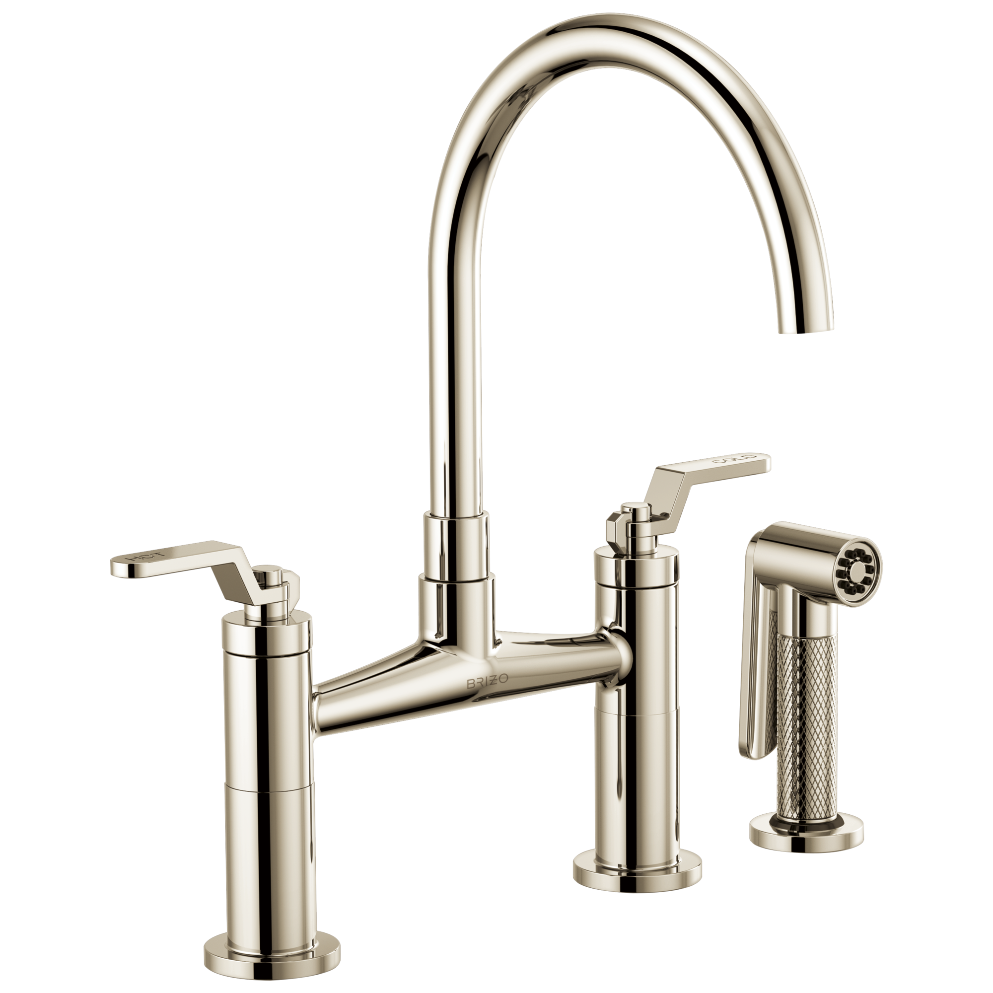 Brizo Litze® Bridge Faucet with Arc Spout and Industrial Handle