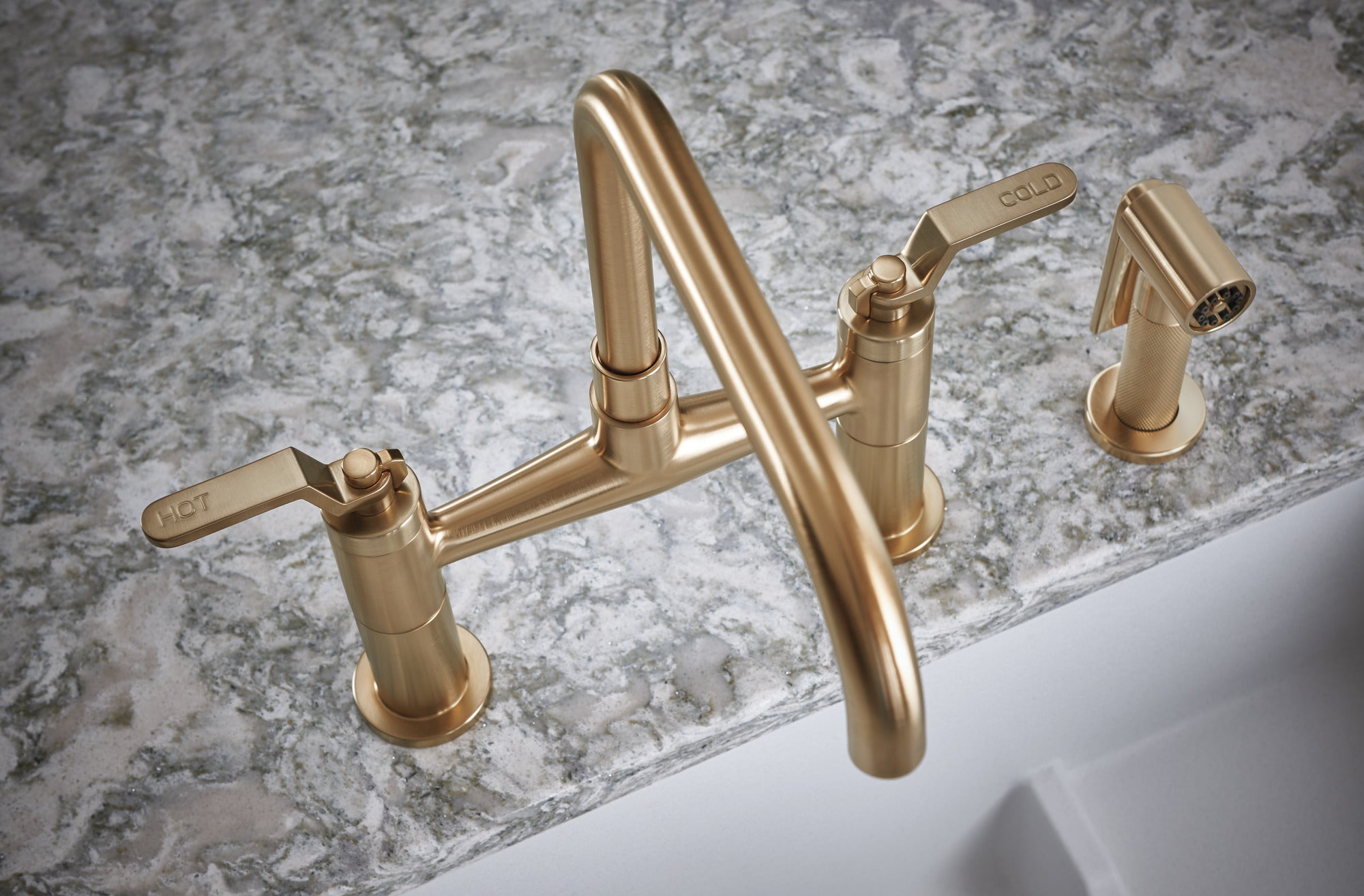 Brizo Litze® Bridge Faucet with Square Spout and Industrial Handle
