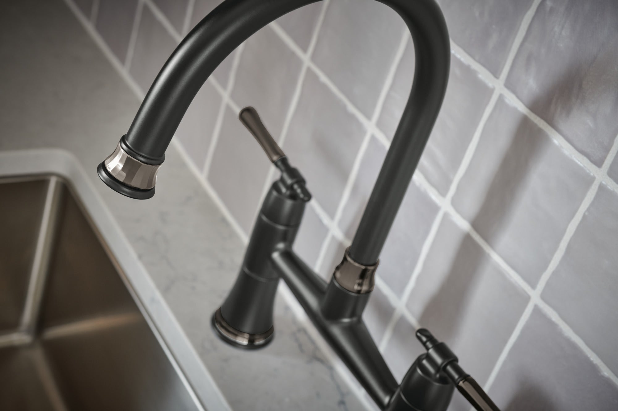 Brizo The Tulham™ Kitchen Collection by Brizo® Bridge Kitchen Faucet with Side Spray